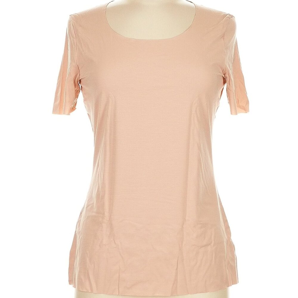 Wolford Jersey Scoop Neck Tee, Short Sleeve Top in Light Peach